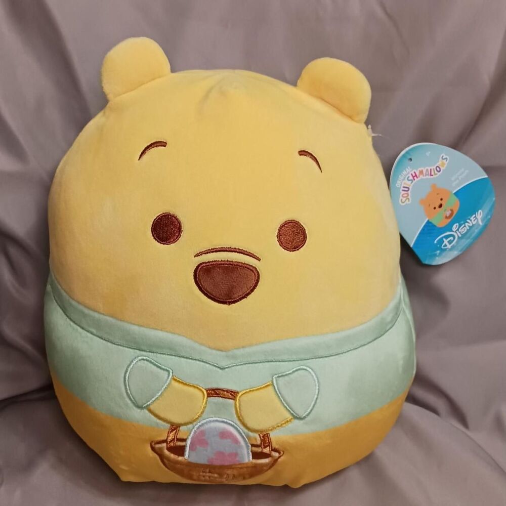 NEW Squishmallows Disney Winnie the Pooh Holding Easter Basket 10” Plush w/ Tags